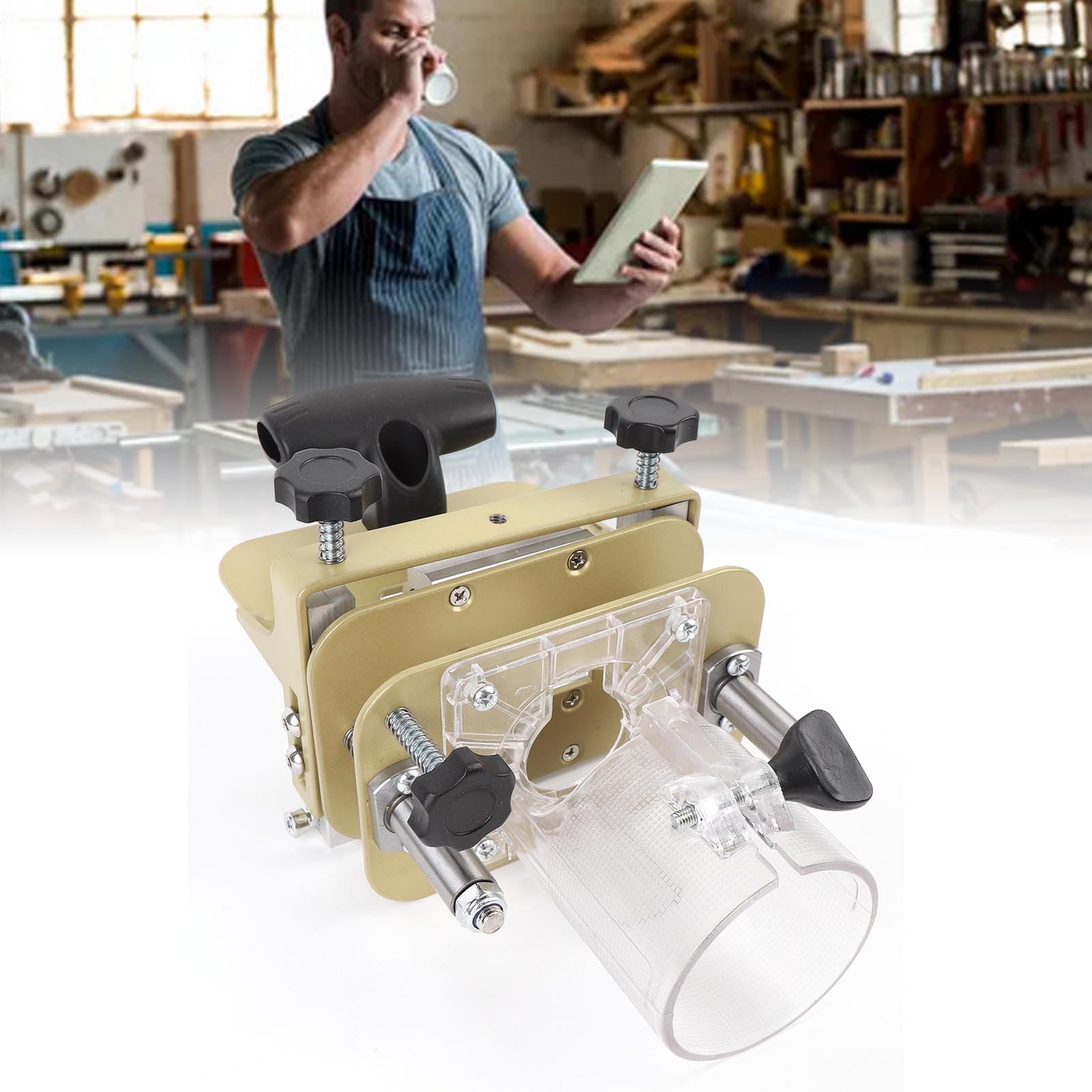 Localizzatore di scanalature per router per legno, resistente lega di alluminio, staffa di fissaggio 2 in 1, per progetti di lavorazione del legno, 10,4 pollici