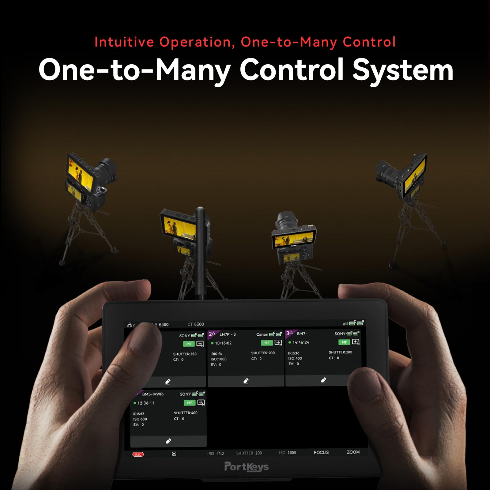 Portkeys LH5P II monitor kamery 5,5" 2000 nitów monitor terenowy dotykowy z regulacją ostrości i Bluetooth metalowa rama sterowanie kamerą do aparatów S0NY, CAN0N, NIK0N, PANAS0NIC, Blackmagic, ZCAM