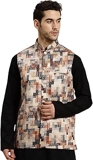 jompers Men’s Geometric Printed Nehru Jacket-picture-11