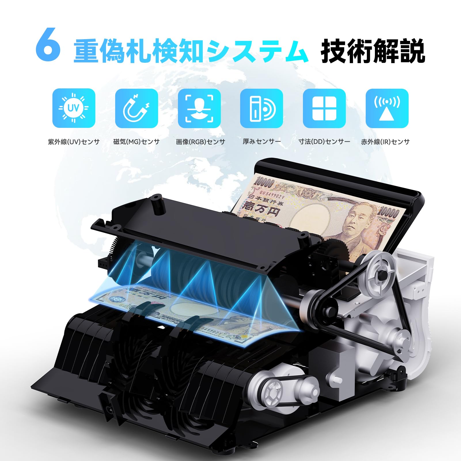 紙幣カウンター 子機付き 2025新紙幣対応 マネーカウンター 新品 Amazon | 紙幣カウンター【2025新紙幣対応・日本専用】マネー