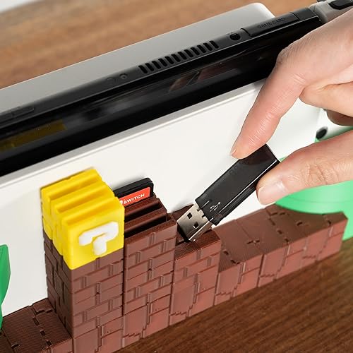 Miniatura 9 de Mar Stand para Nintendo Switch - Soporte impreso en 3D con diseño retro de bloques de ladrillos y tubería, decoración del hogar, regalos únicos para