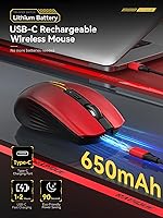 Vista 5 de RAPIQUE Bluetooth Wireless Mouse - (BT1/BT2+USB) Tri-Mode High Performance, Rechargeable, Multi-Device Compatible with