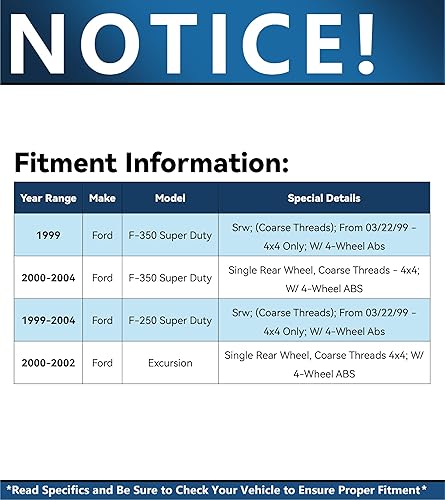 Miniatura 2 de Detroit Axle - Buje de cojinete de rueda delantera 4WD para Ford F-250 F-350 Super Duty 1999-2004, Excursion 2000-2002, Cojinete de rueda y conjunto