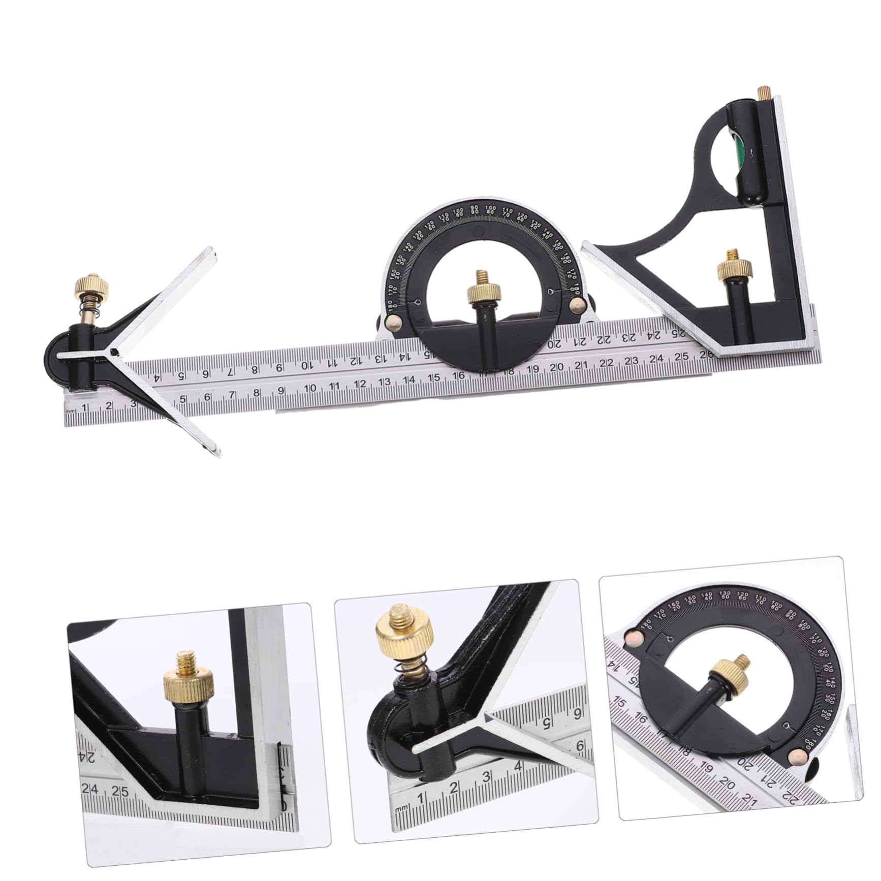 FOYTOKI Multi-Purpose Measuring Ruler Set Combination Ruler Angles Steel for School Office Home