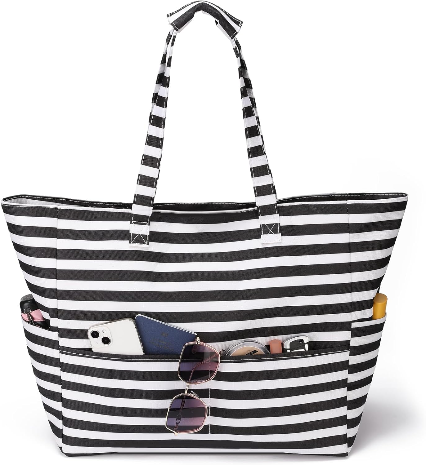 Beach Tote Bags for Women Large Beach Bag with Zipper Pool Bag for Gym Weekender Travel Water-resistant Sand-resistant