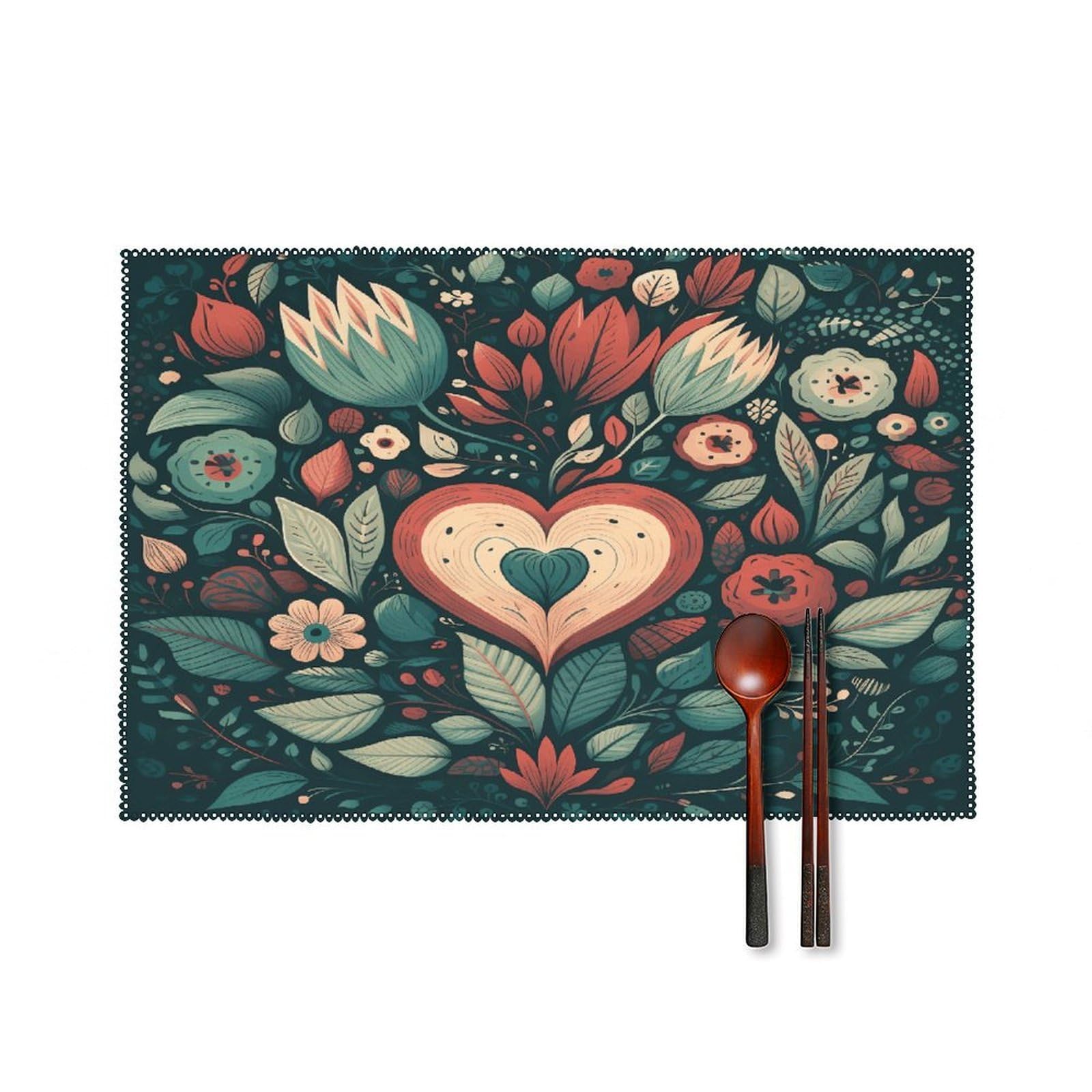Fodpand Style Flower Shape Pattern Placemats Set Of 4 Place Mats Table Mats
