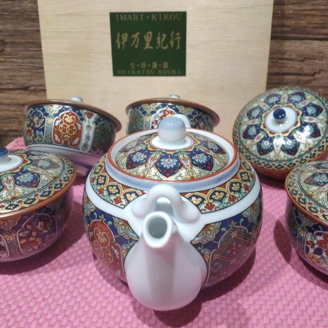 Amazon.co.jp: 有田焼 伊万里 伊万里紀行 急須 蓋付き 湯飲み 5客 茶器