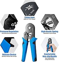 Vista 4 de Kit de Herramienta de Crimpado de Férulas, Alicate Crimpador LUNEY con Kit de 1250 Férulas de Alambre Terminales de Extremo de Alambre, Juego