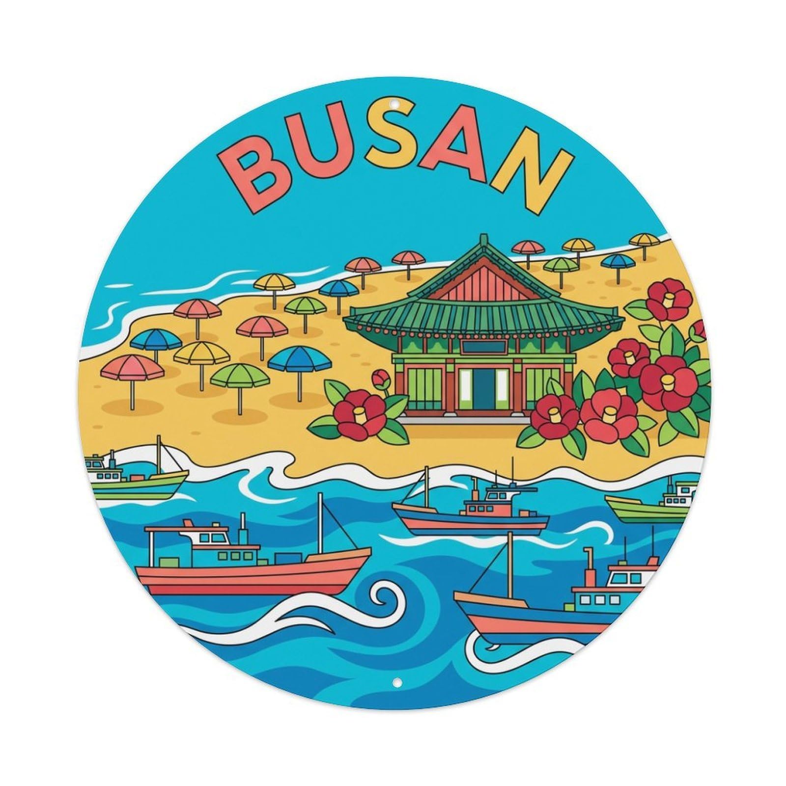 Travel Retro South Korea Busan Metal Tin Sign