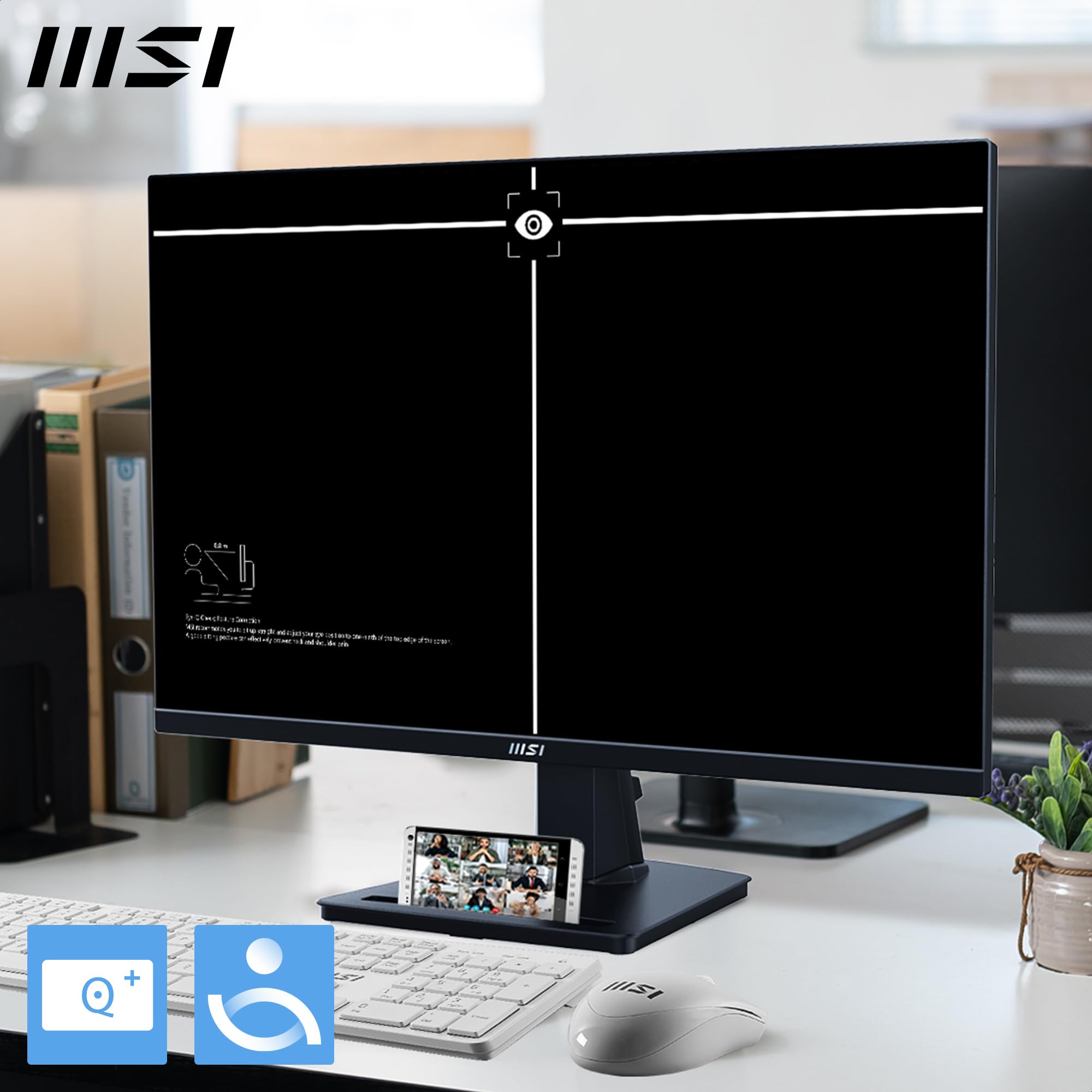 MSI PRO MP245G 23.8 Inch Full HD Office Monitor - 1920 x 1080 IPS Panel, 100 Hz, Eye-Friendly Screen, VESA Mountable, Display Kit Support, Tilt Adjustable - HDMI, DisplayPort, D-Sub (VGA) - 4
