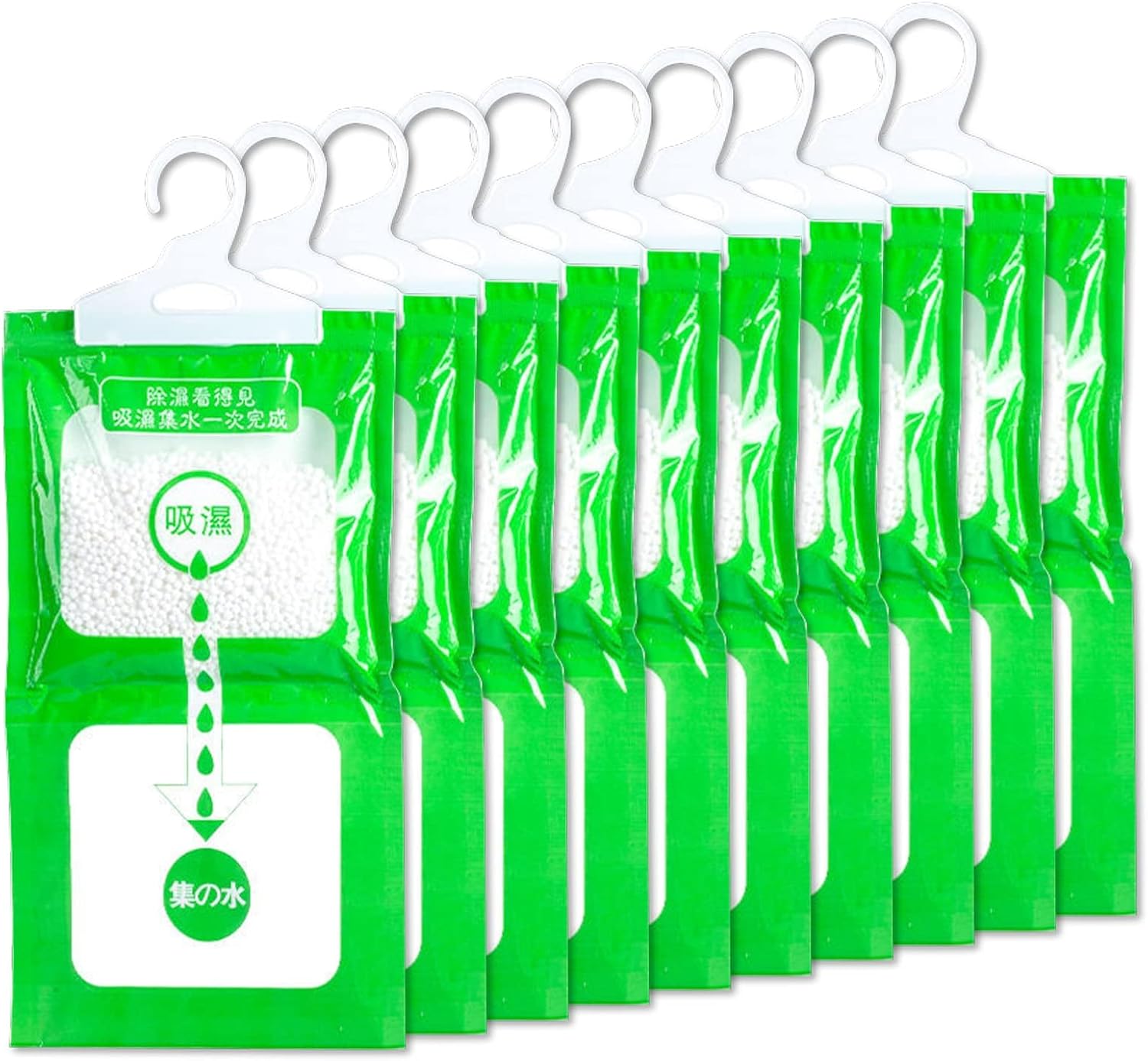 SPOKKI 10 Pack Dehumidifier Bags, Moisture Absorber Hanging Bags, Closet Moisture Absorbers, For Use In Kitchens, Bedrooms And Wardrobes