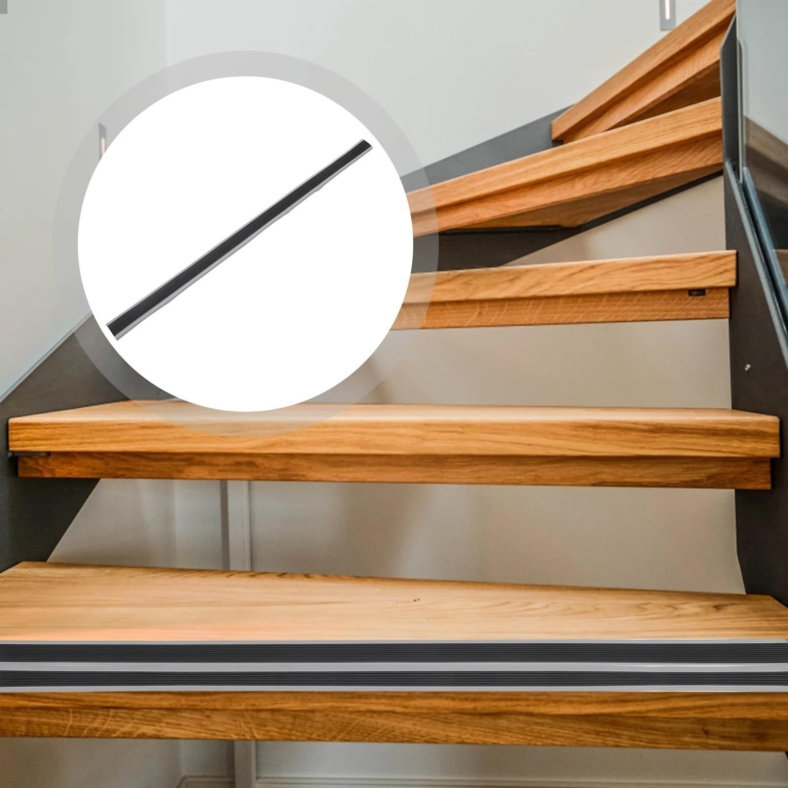 Tira antideslizante para peldaños de escalera, 400 cm, protectores de bordes de madera, peldaños de vinilo, alfombras de área, color negro