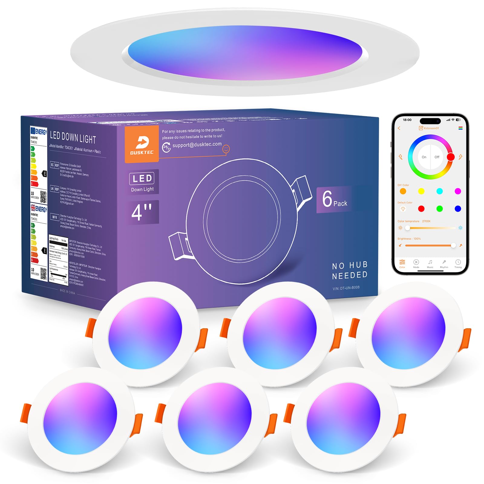 Downlight LED Techo Empotrable RGB & Blanco Frío a Cálido 2700K-6000K
