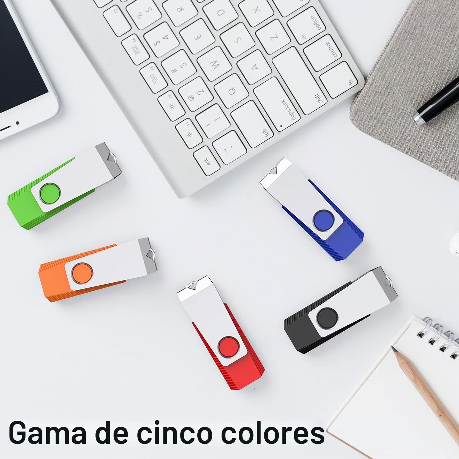KEXIN Memoria USB 32 GB 10 Pack, Pendrive 32GB USB 2.0 Stick Flash Drives USB 2.0 Memorias USB Drives 32GB, 10 Unideades