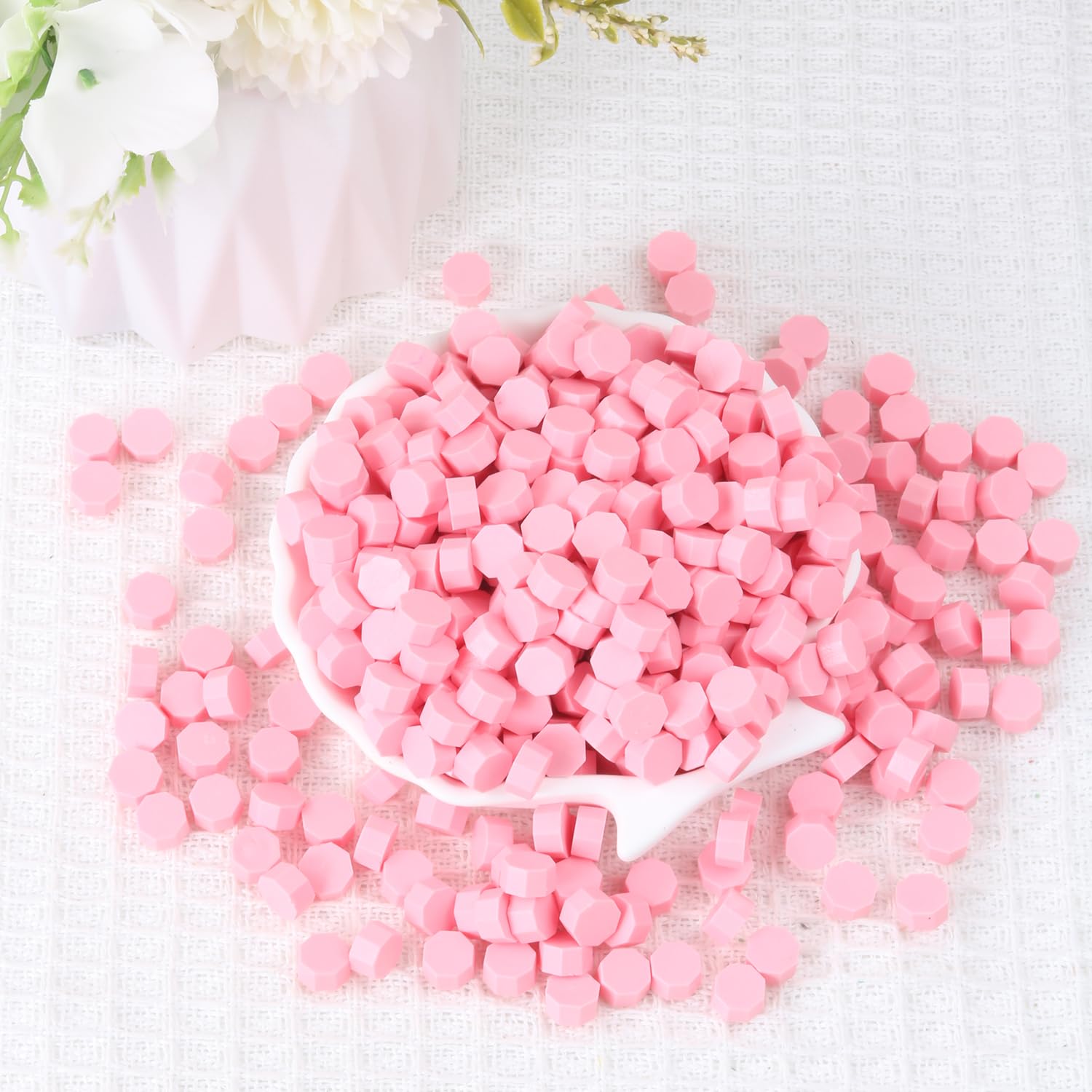 Peach Red Wax Seal Beads, HOSEALING Premium 360pcs Sealing Beads for Wax Seal Stamp, Pink Red Sealing Wax Pellets Refill Pack for Wax Seal Kit, Wedding Invitations, Envelope Letter Sealing