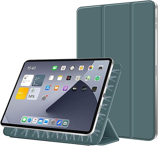 Amazon Co Jp Kenke 新型 Ipad Pro 11 ケース 21 第3世代 第2世代 通用 磁気吸着 軽量 柔らかいシリコン 高級pu材質 カバー Pencil 2 ワイヤレス充電可能 三つ折り畳み可 スタンド マグネット付き 自動スリープ機能 Ipad Pro 11 インチ 18 第1世代 ダーク