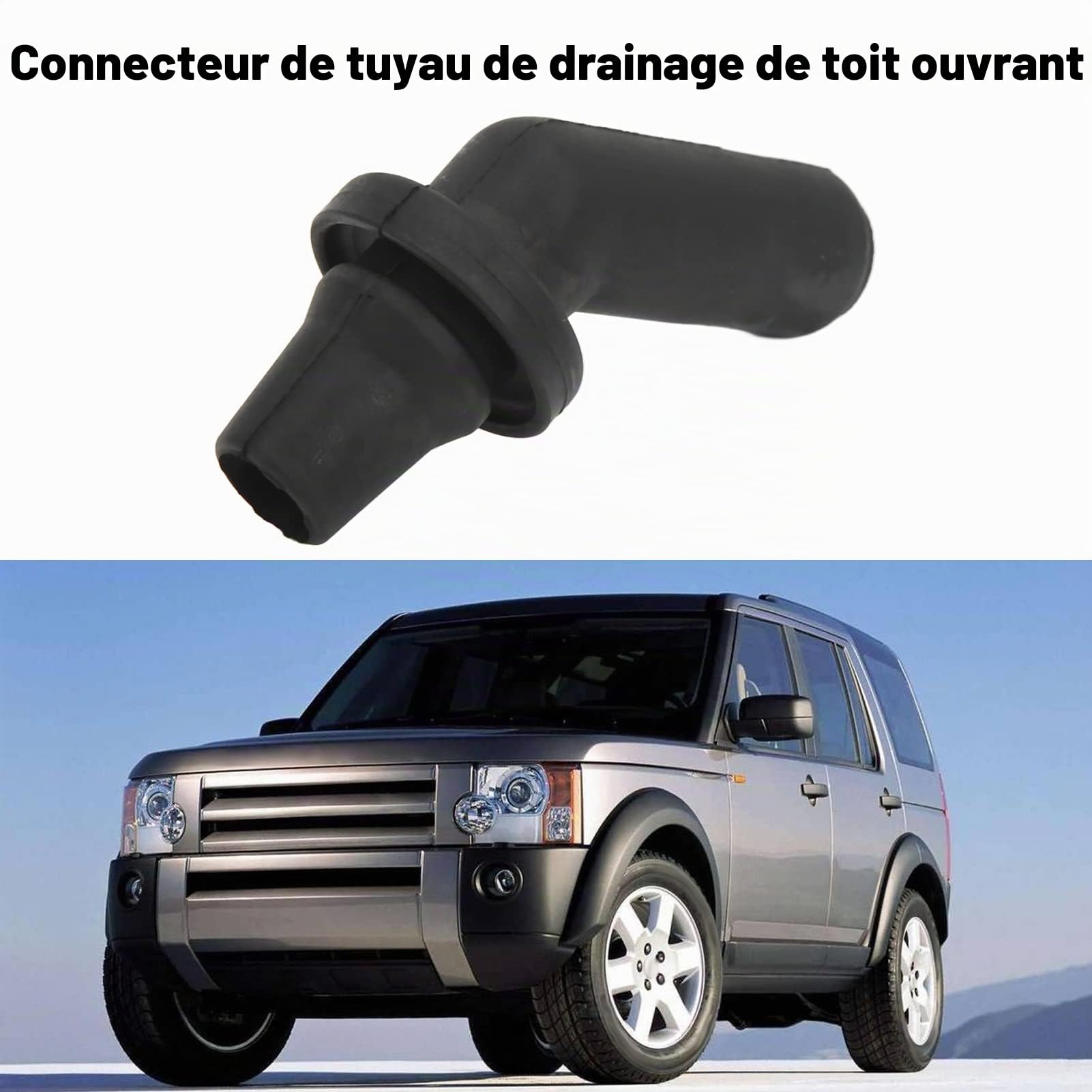 KIMISS Connecteur de Tuyau de Vidange d'eau pour Toit Ouvrant, 4 Connecteurs de Tuyau de Vidange pour Toit Ouvrant EEH500100 en Caoutchouc Noir de Remplacement pour Sport LR3 LR4