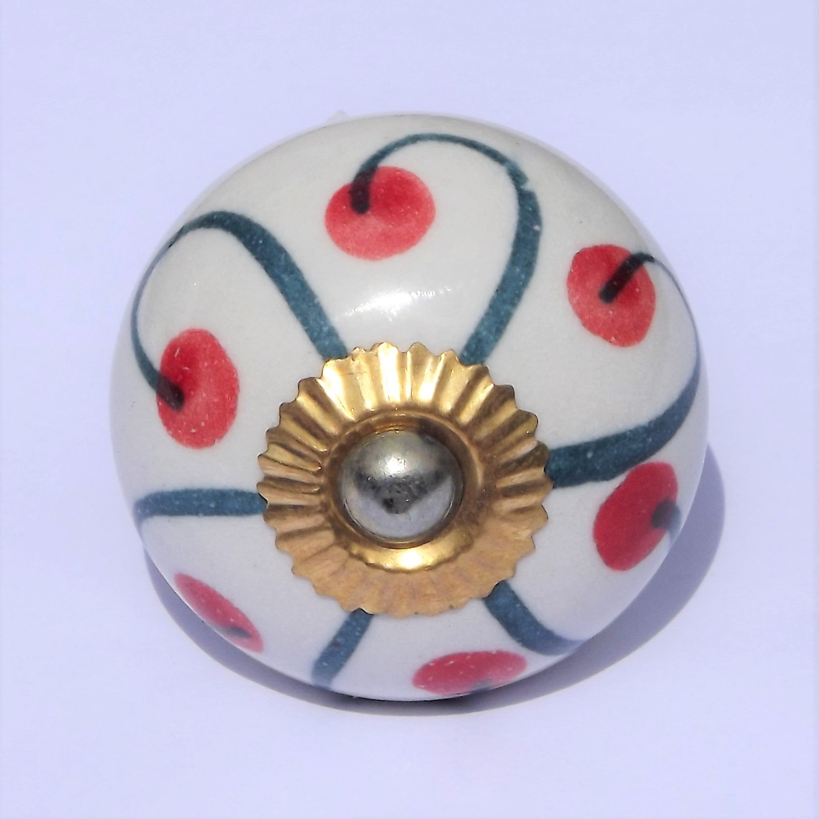 Lot de 8 boutons de porte ronds en céramique pour placard, tiroir, style shabby chic