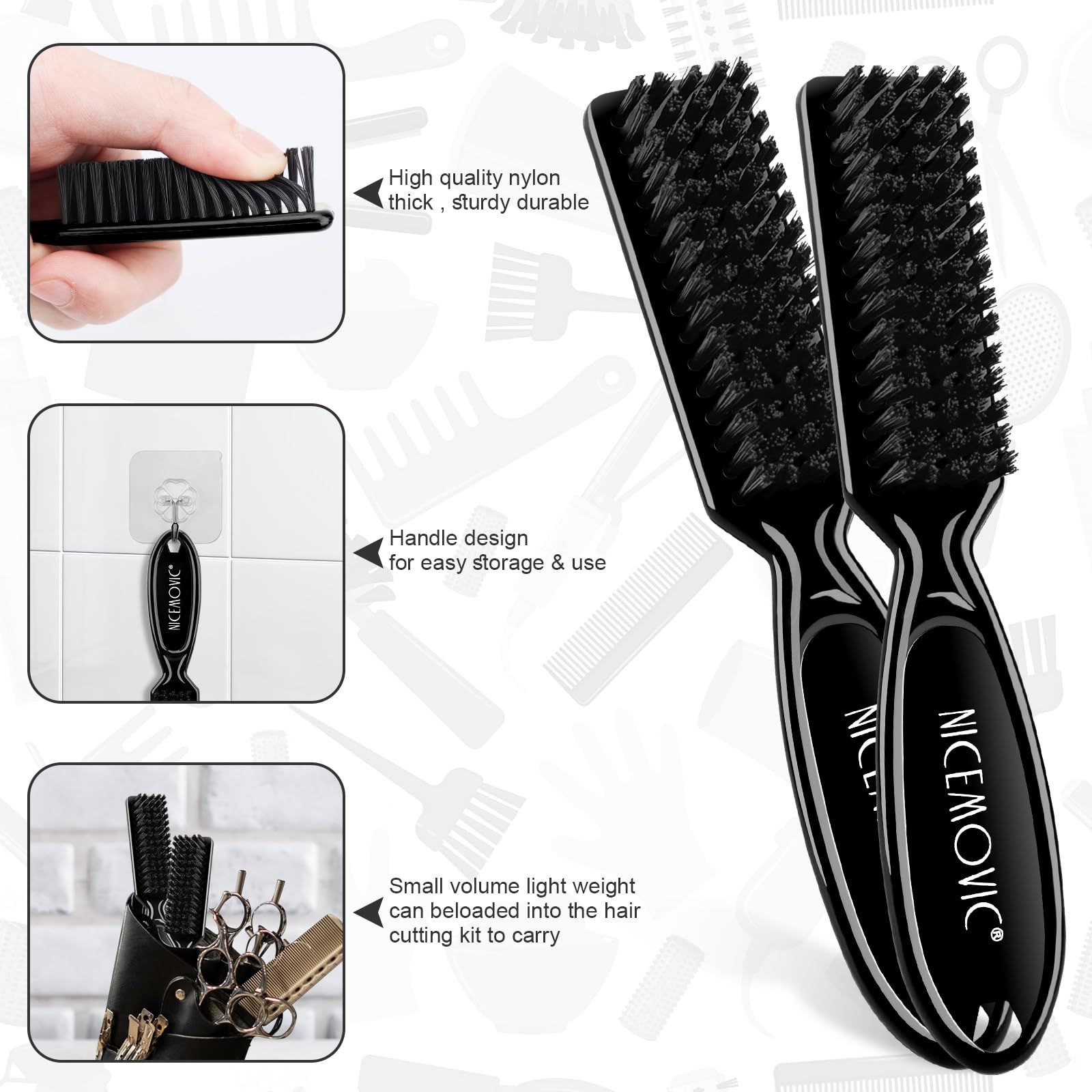 Capa de peluquería para cortar el cabello con cepillo para el cuello y cepillo de peluquería, accesorios de peluquería profesional, suministros de limpieza para corte de pelo de peluquería 5