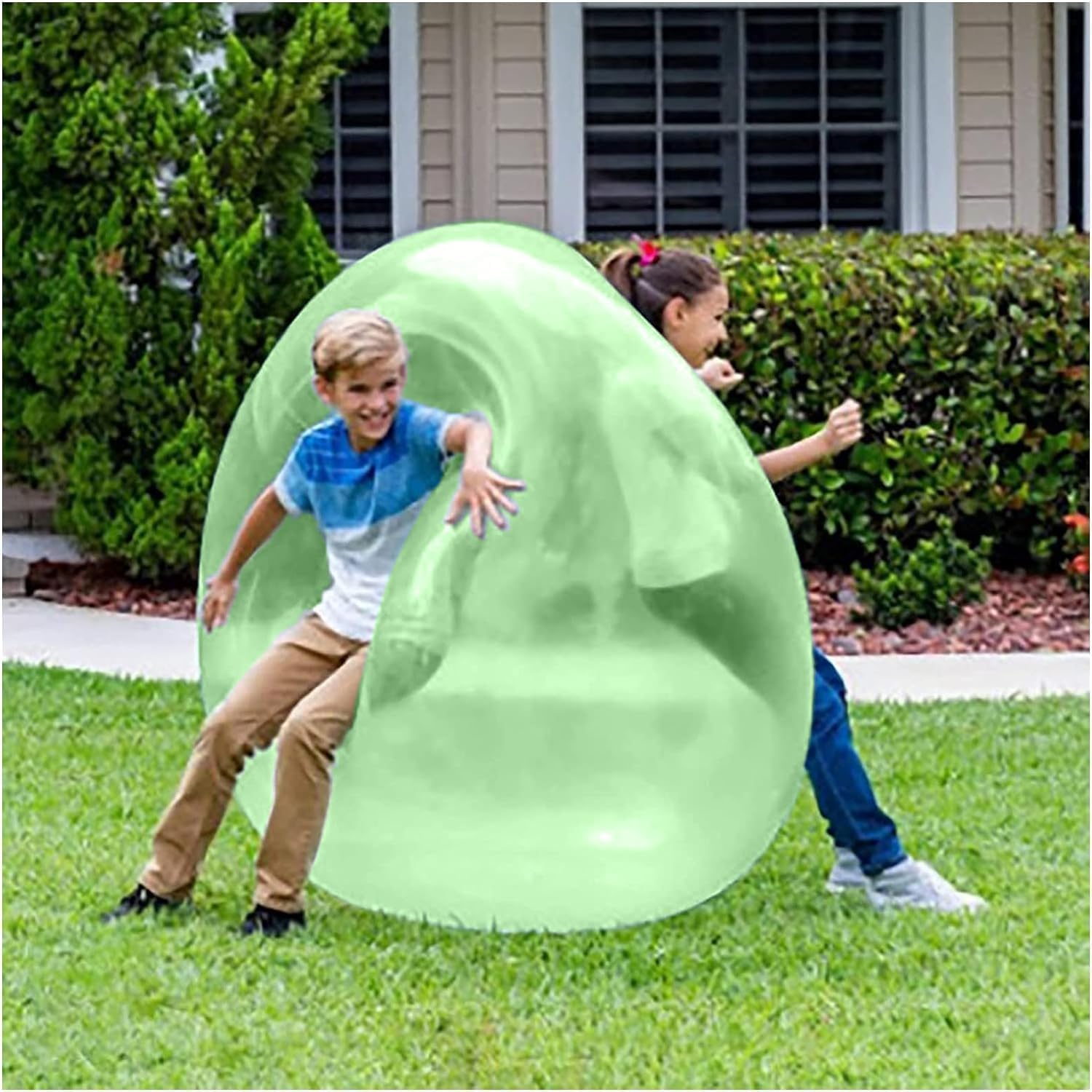 47 Inch Giant Water Bubble Ball Toy for Adults Kids Inflatable Water Ball Bubble Balloons Ball Beach Garden Ball Soft Rubber Ball Super Bubble Ball Outside(Green)