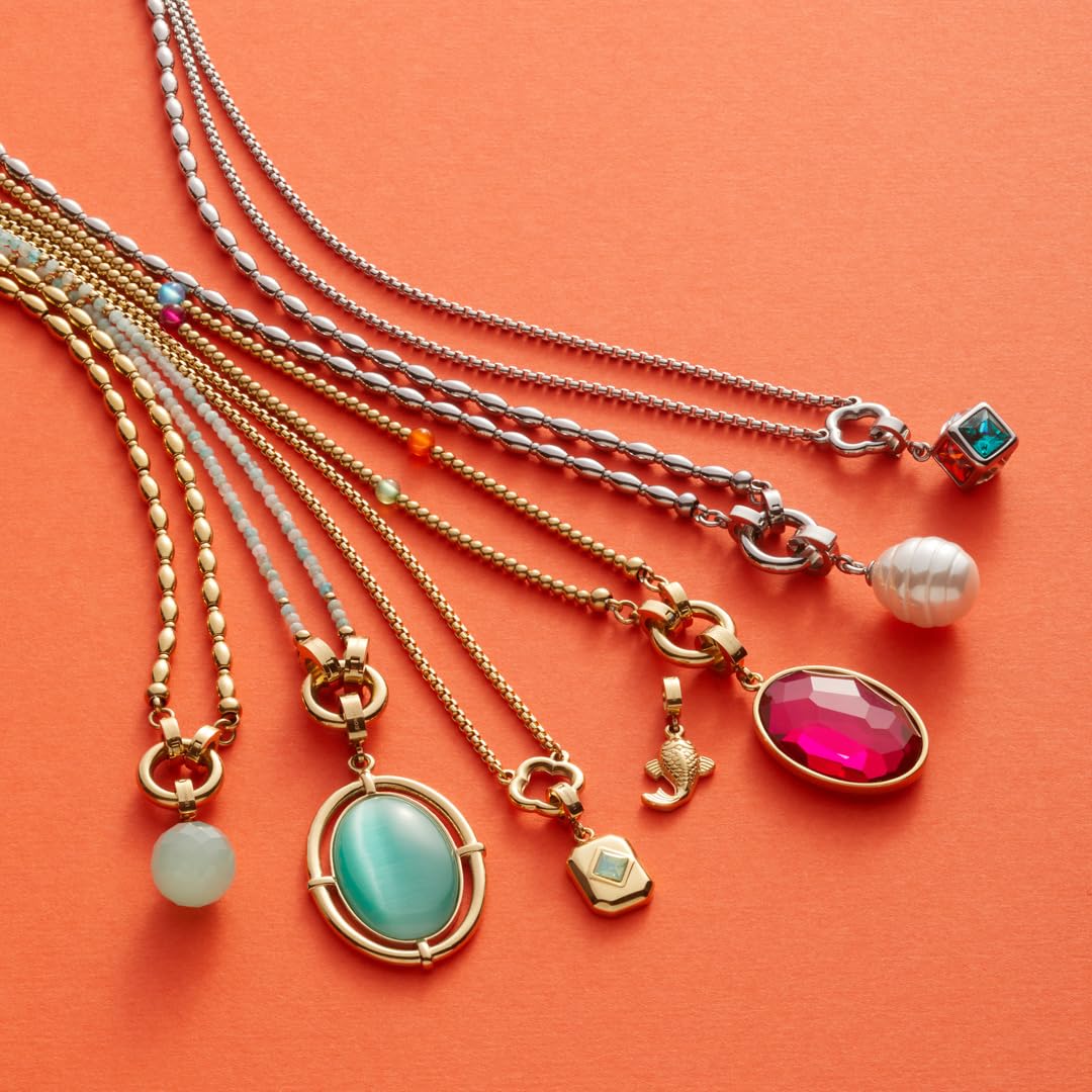 Leonardo Jewels Clip & Mix Orlanda, łańcuszek ze stali nierdzewnej z elementem koniczyny do zawieszenia charmsów, długość 50-55 cm, delikatny łańcuszek wenecki, kolor złoty, prezent dla kobiet,