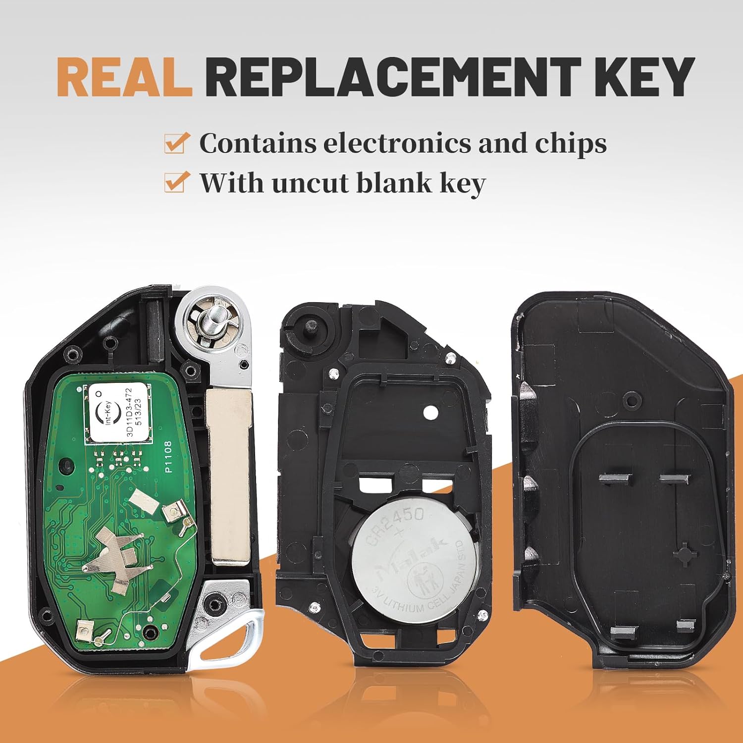 Keyecu Flip Key Fob Replacement for Jeep Wrangler 2018-2024 Jeep Gladiator 2020-2025 Keyless Entry Remote Car Key 4 Buttons FCC ID:OHT1130261