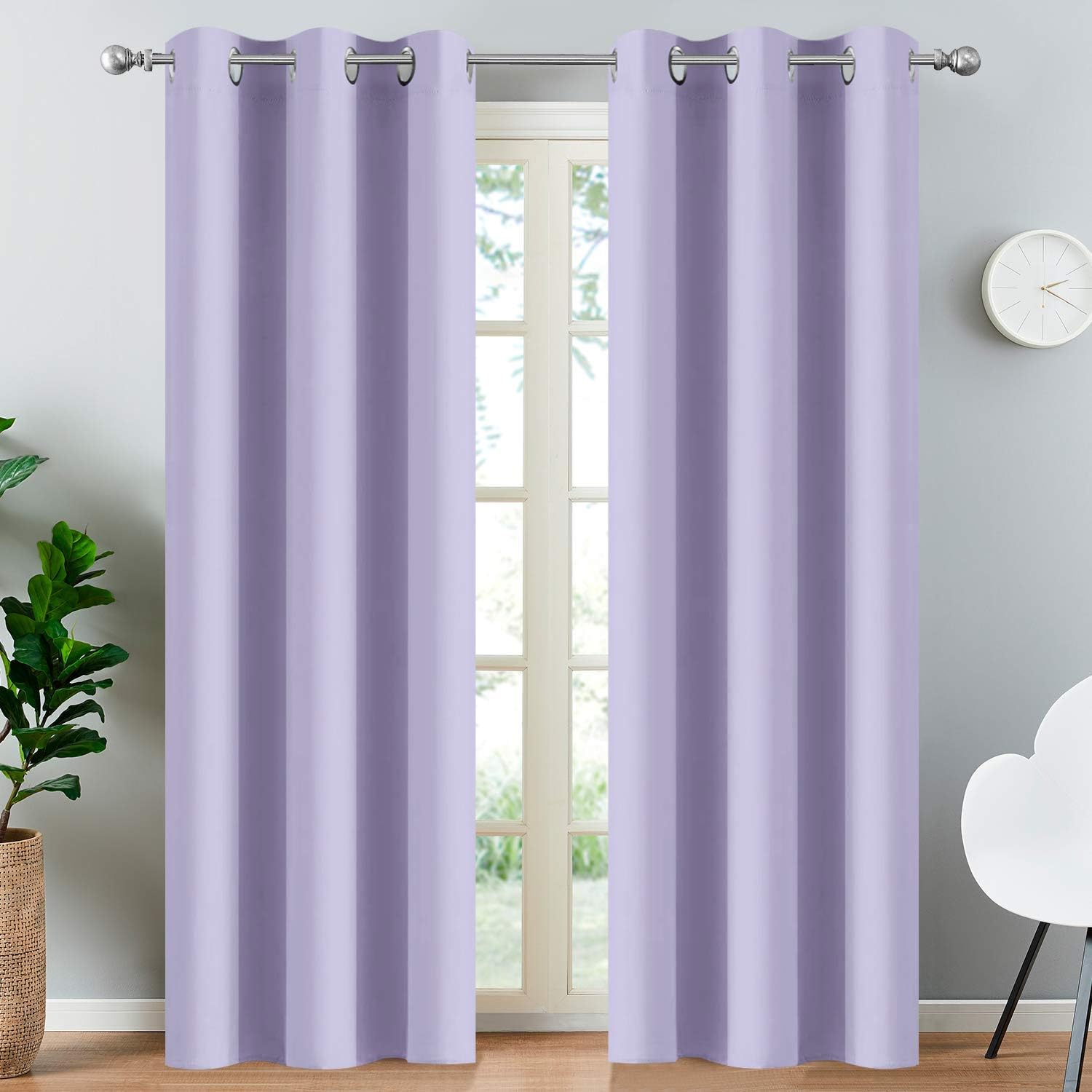 Yakamok Blackout Curtains 2P, 38x84 in, Lilac