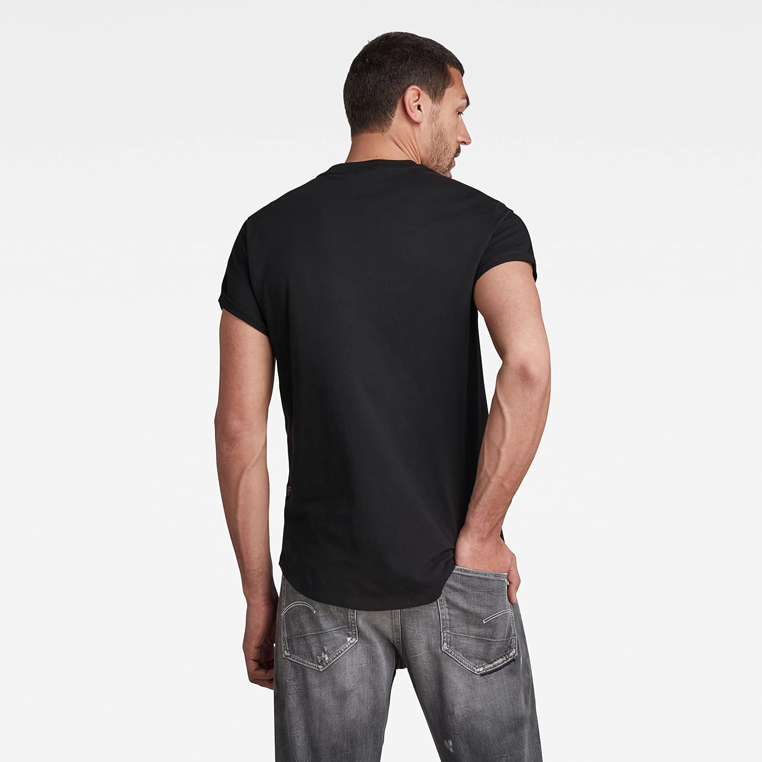 G-STAR Raw Men's Lash Crew Neck Short Sleeve T-Shirt, Black, Medium - Image 4