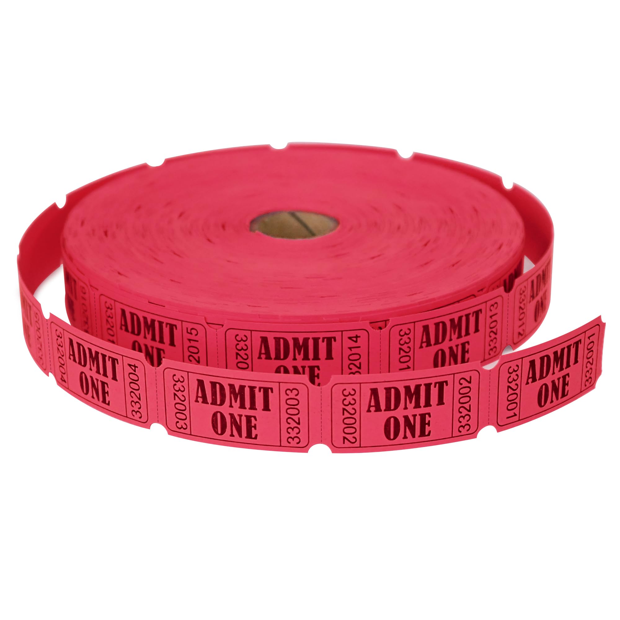 L LIKED 2000 Red Raffle Tickets with Perforations and Consecutive Numbers,Single Ticket Roll for Events, Carnivals, Door Prizes & Drinks