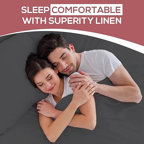 Miniatura 9 de Superity Linen Sábana bajera ajustable de algodón que absorbe la humedad para un sueño transpirable, seco y cómodo. 200 hilos (negro)