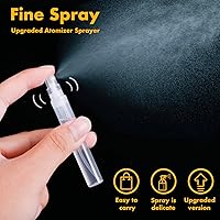 Vista 2 de Mini botellas de muestra de perfume, paquete de 10 botellas pequeñas de plástico de 0.2 fl oz, niebla fina, botella recargable de perfume portátil