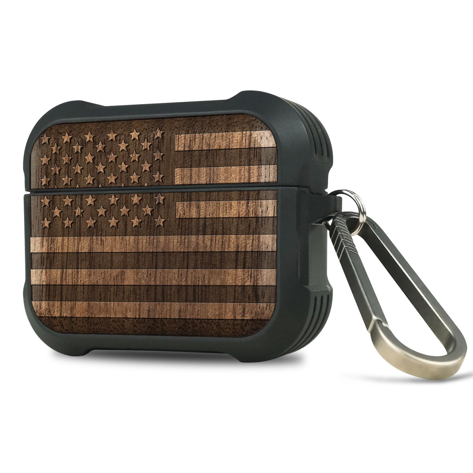 Carveit Wooden Case for AirPods Pro 2nd/1st Gen Case, Wood Artisan Engraved & TPU Shockproof Cover, Titanium Quick Released Clasp, Wireless Chargers