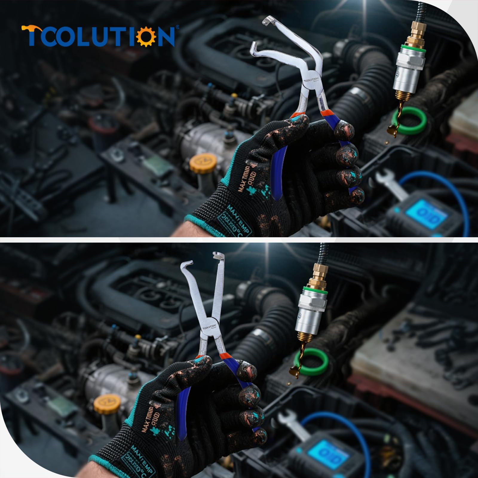 TOOLUTION 8-Piece Hose Clamp, Fuel Line, Electrical Disconnect Snap Ring Pliers Kit with Internal External Circlip Pliers - Image 4