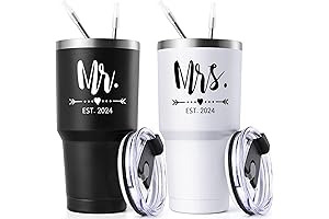 Regalos para Bodas: Juego de Vasos Mr. y Mrs. de Acero Inoxidable
