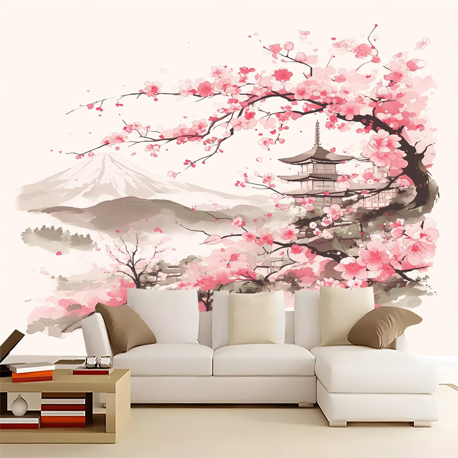 Fototapete 3D Sakura Im Japanischen Stil 400x280 cm Vlies Tapeten Wandtapete Moderne Wanddeko Design Wand Dekoration Wohnzimmer Schlafzimmer