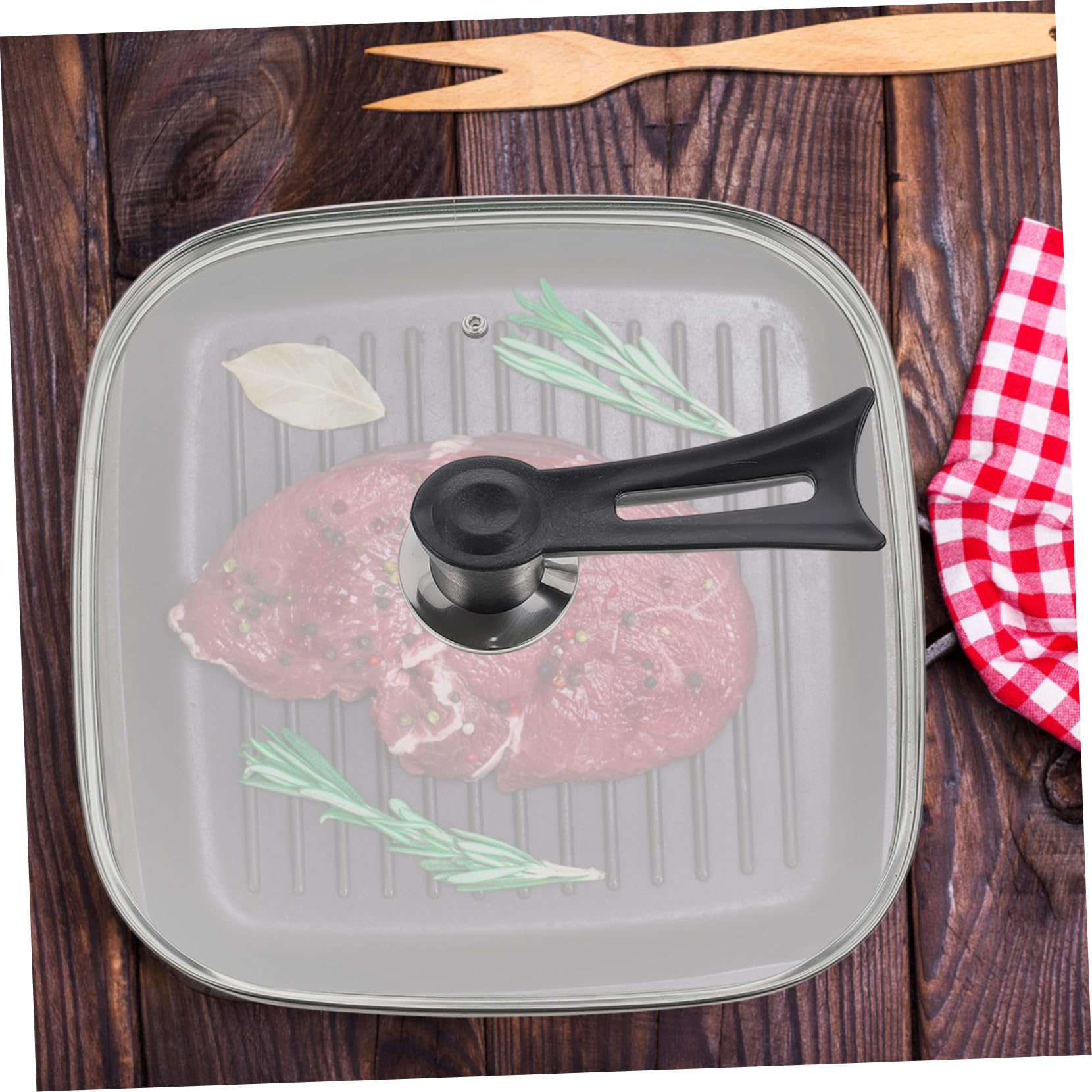 Mobestech Coperchio Quadrato Design Ergonomico Manico Antiscottatura per Pentola in Vetro Sostituzione per Pentolame per Cucine Domestiche e Mensa