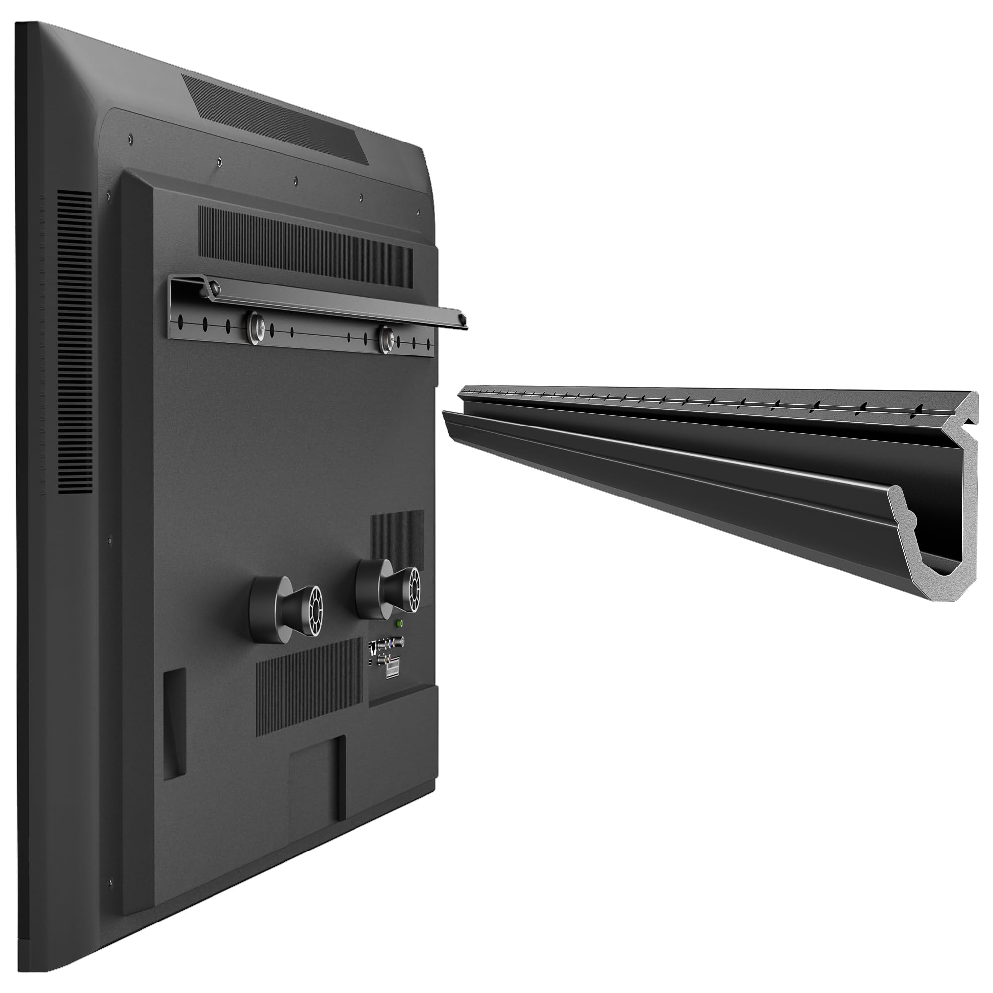 Staffa da parete per TV da 32-75 pollici, staffa universale per TV senza borchie, VESA max 600 x 400 mm fino a 68 kg, basso profilo, inclinazione di 5°, adatta alla maggior parte dei