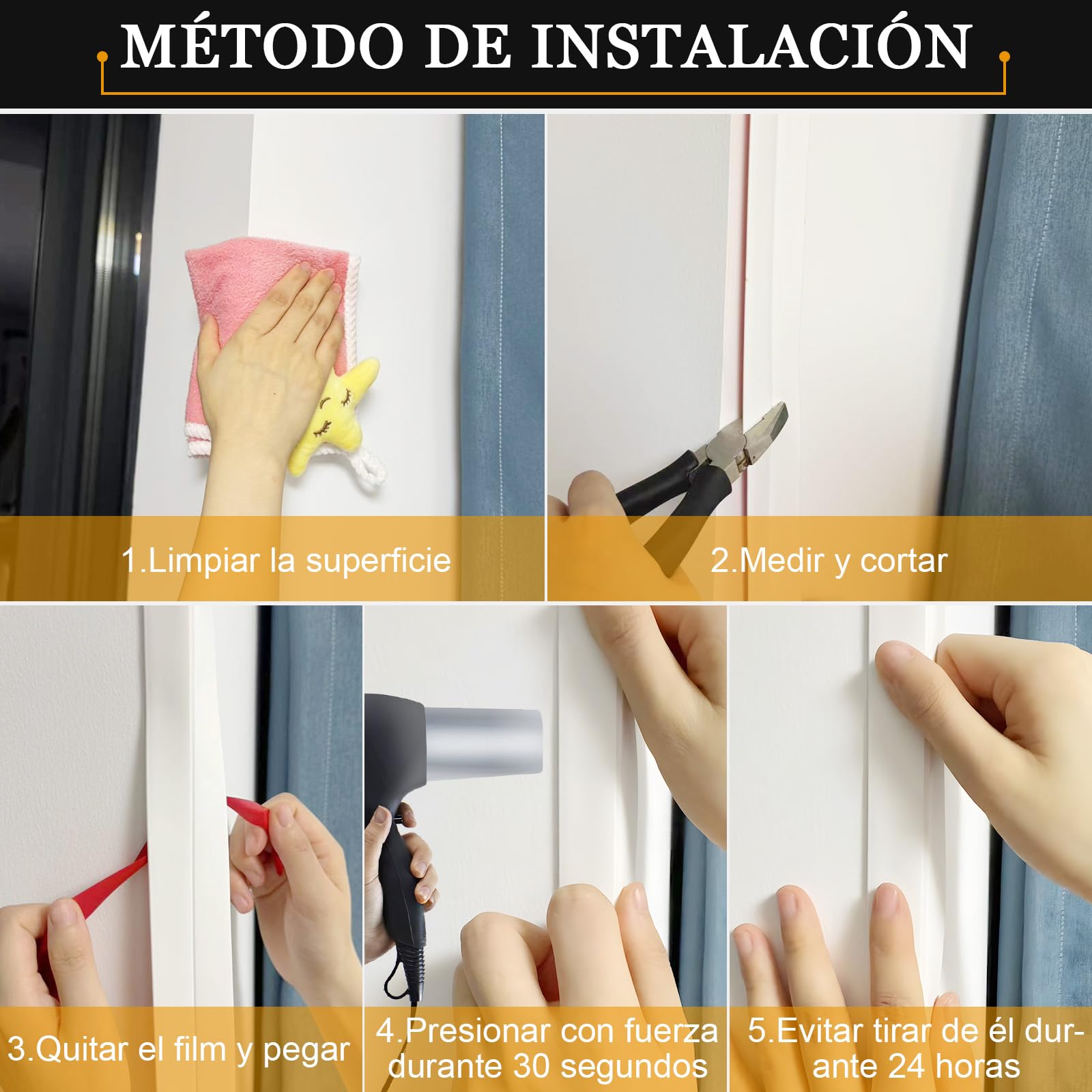 Tiras Auto Adhesivas Protectoras Para Esquinas – Tiras De Base Blandas Y Flexibles Para Puertas, Ventanas, Paredes, Cocina, Azulejos – Rollo Impermeable, Fácil De Cortar, Ideal Para Manualidades