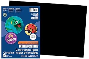 SunWorks Construction Paper 12x18 Black Art Paper 50 Pieces