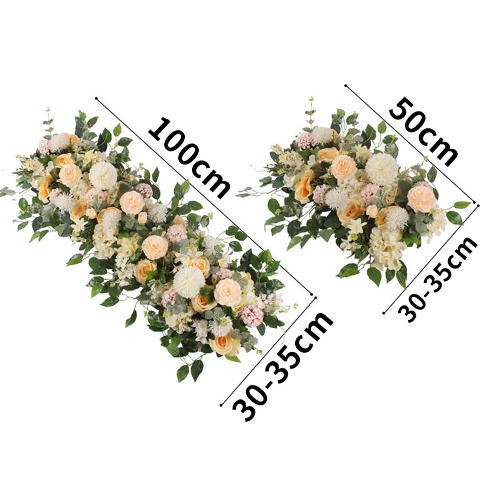 Kit Fiori Artificiali Per Arco Matrimonio 50/100 cm Fiori Artificiali Parete Decorazione di Cerimonia Nuziale Fiore Rosa Peonie Artificiale Fila Decor Arco Nozze Sfondo Muro(B,50CM)