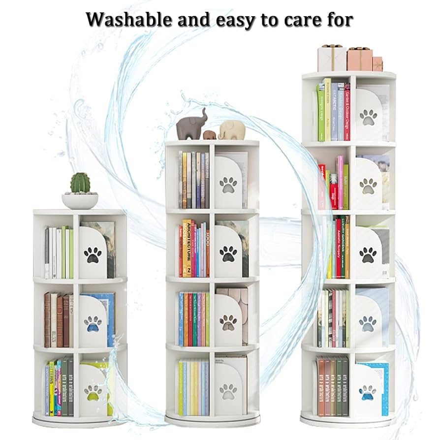 【新品】大容量 タワー型 ブックラック 　360度回転　本棚 アウトレット マルチタワーラック〔オープンタイプ〕 本棚 回転 タワー ラック