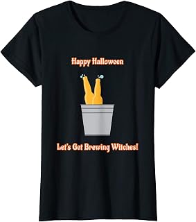 Womens Funny Halloween Drinking Theme Let's Get Brewing Witches T-Shirt