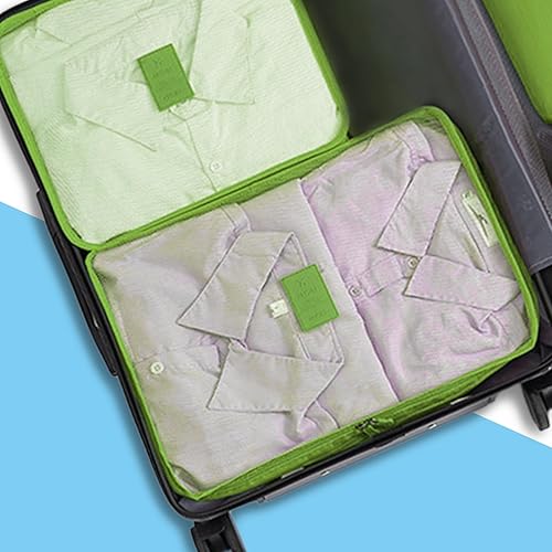 Miniatura 8 de Juego de 3 cubos organizadores de viaje, bolsas de compresión de viaje, cubos de equipaje para maletas, accesorios de viaje (verde)