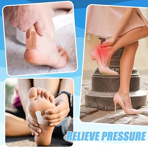 Miniatura 3 de Newcotte 120 cojines de callos en forma de U para la parte inferior del pie, almohadillas de fieltro para pies callosos, almohadillas suaves para