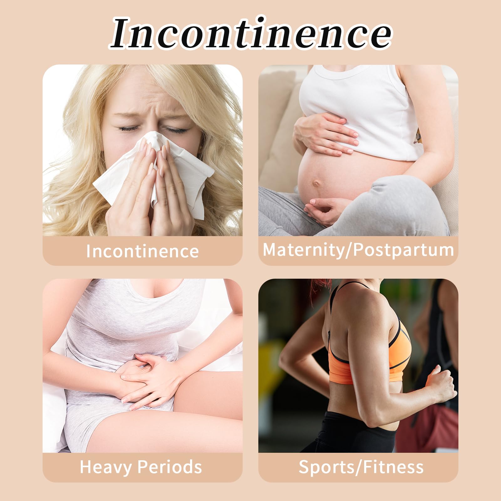Ropa interior lavable para incontinencia para mujer, calzoncillos de algodón a prueba de fugas, completa a prueba de fugas delantera y trasera, absorción de 80 ml (paquete de 3, gris, M)