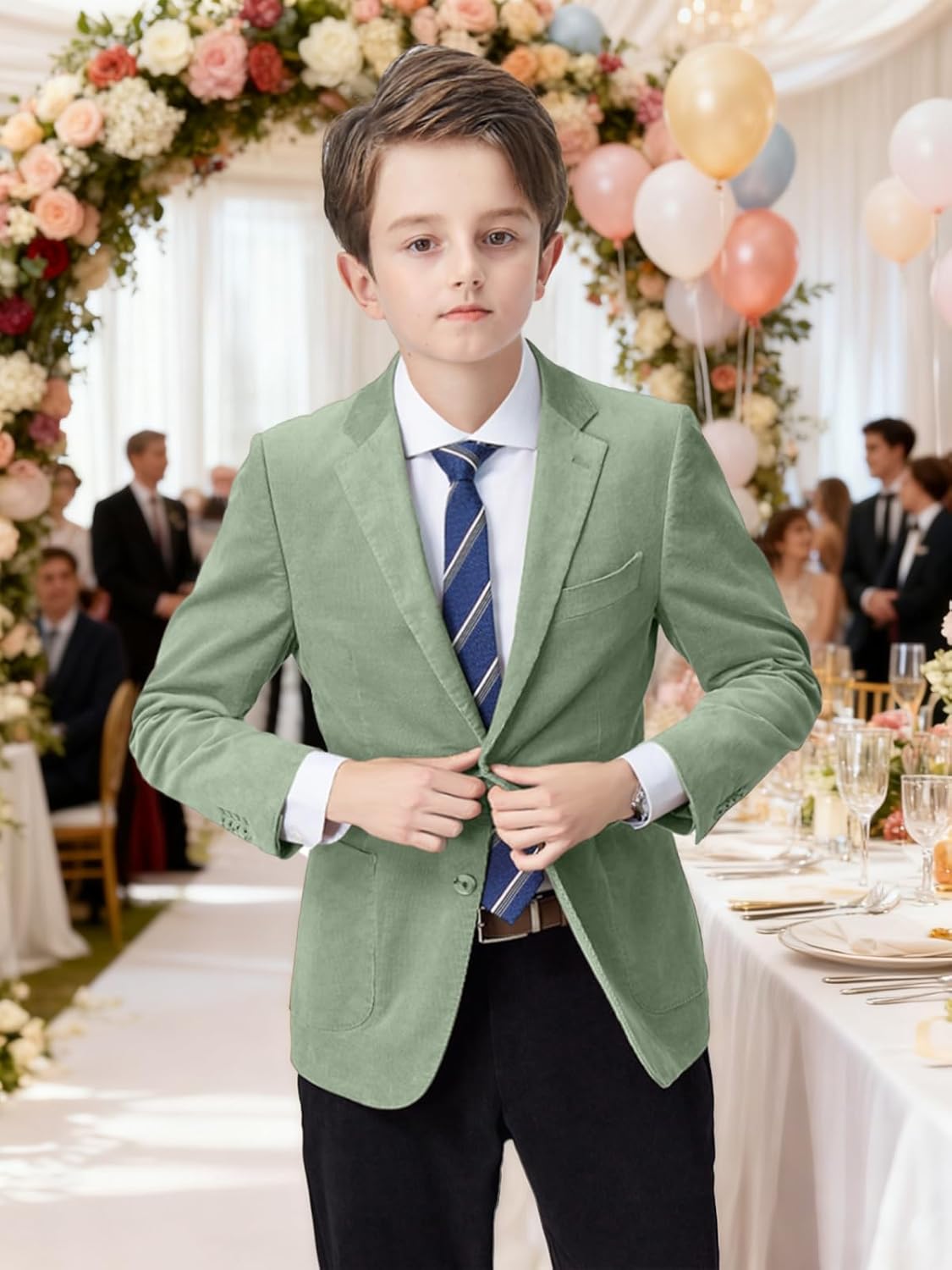 Boys Corduroy Blazer Jacket Retro Slim Fit Formal Sport Coats for Kids Winter Tuxedo for Wedding Party - Image 6