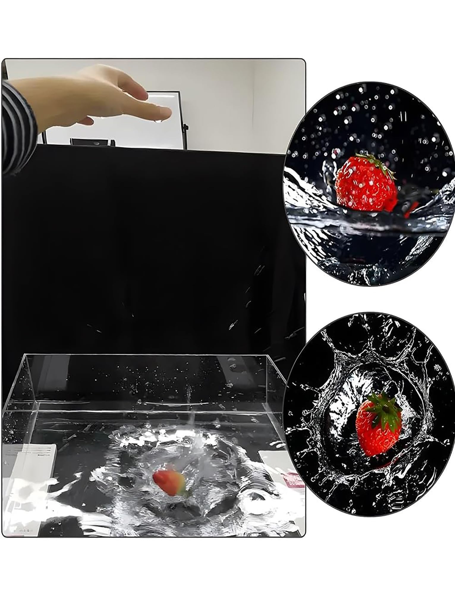 Depósito de agua acrílico transparente para fotografía cosmética, bandeja poco profunda para fotografía y almacenamiento de productos