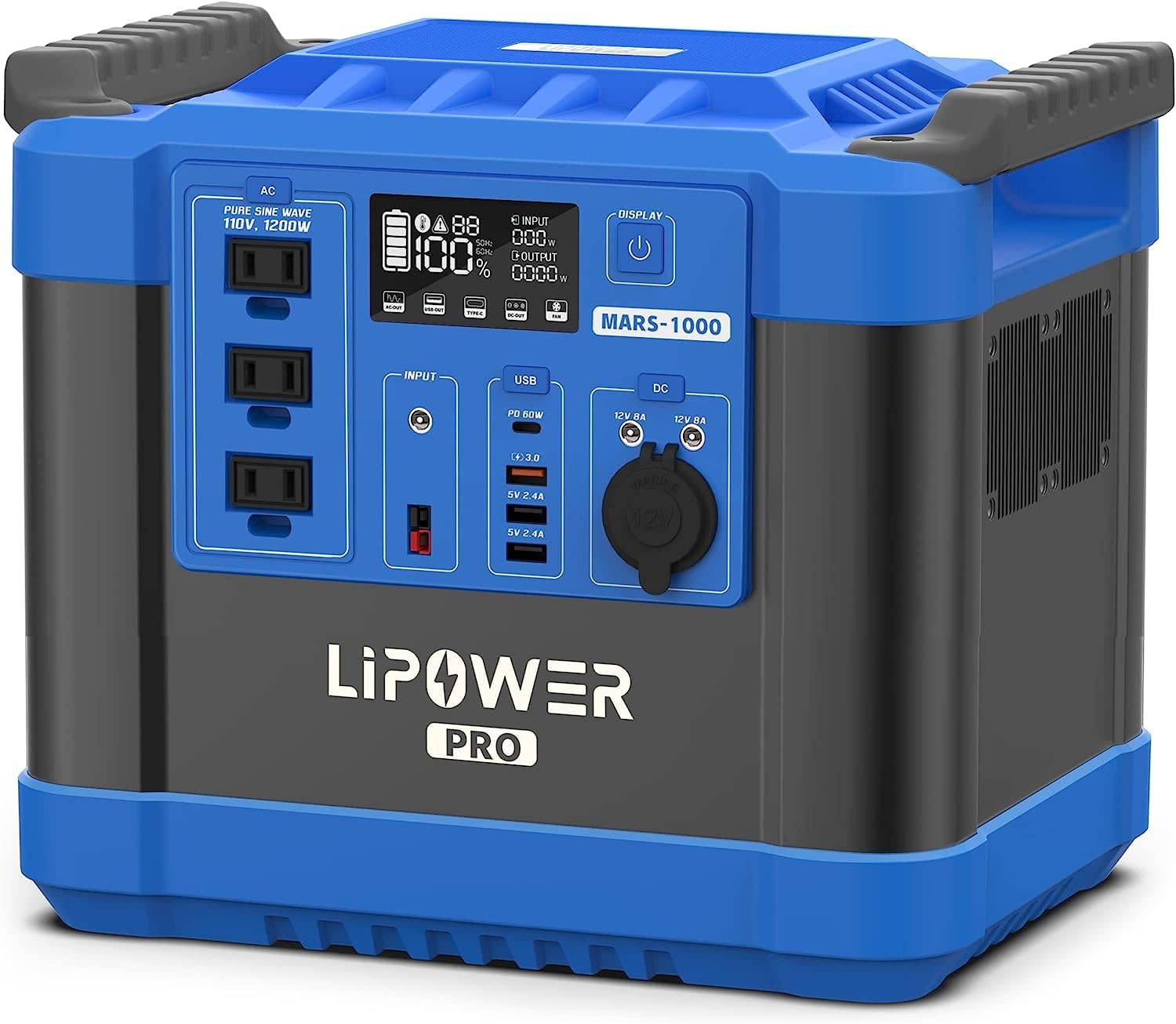 LIPOWER Portable Power Station 1200W/960Wh Solar Generator