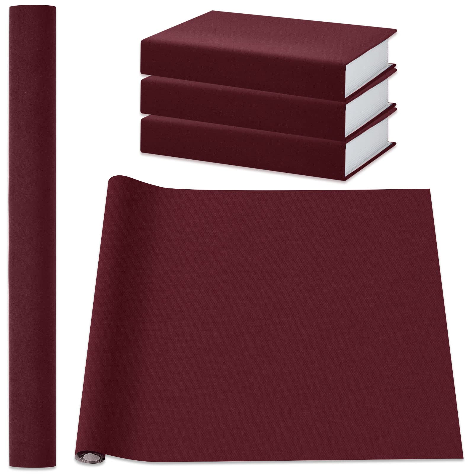 Lincia Book Cloth for Book Binding 40 x 16 in Fabric Surface and Paper Backed Bookcover Archival European Durable Strong Bookbinding Supplies Cover Your Books Album Scrapbooking Craft DIY (Dark Red)