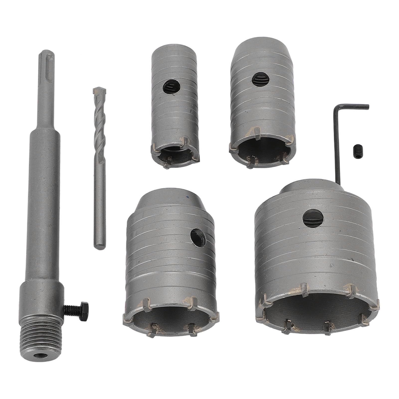 Concrete Hole Saw Kit 30mm 40mm 50mm 65mm Hole Saw Drill Bit Set SDS Plus Shank for Brick Concrete Cement Stone Wall Masonry Tile